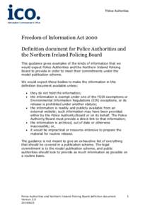 Definition document for Police Authorities and the Northern Ireland Policing Board