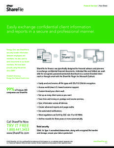 Financial Services | Fact Sheet  .dxf .qwb  Easily exchange confidential client information