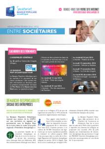 RENDEZ-VOUS SUR VOTRE SITE INTERNET WWW.SOCIETARIAT-BPATLANTIQUE.FR NEWSLETTER FÉVRIERN°22  CALENDRIER DES ÉVÉNEMENTS