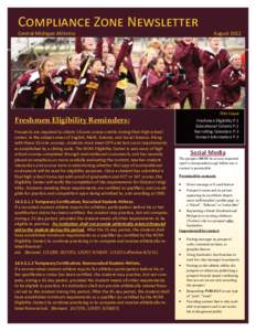 Compliance Zone Newsletter Central Michigan Athletics Augustthis issue