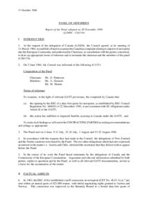 17 October[removed]PANEL ON NEWSPRINT Report of the Panel adopted on 20 November[removed]L[removed]31S/114) I.