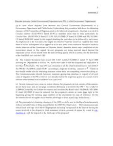 1 Annexure V Disputes between Central Government Department and PSU / other Government Departments (a) In cases where disputes arise between two Central Government Departments or a Government Department and Public Sector