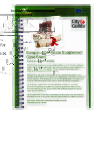 Europass Certificate Supplement Case Study A quote from the City and Guilds ‘The Certificate Supplement is an invaluable addition to one’s CV when looking for employment or training opportunities. It reassures employ
