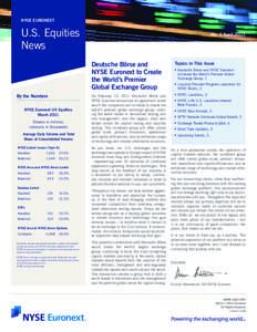 NYSE EURONEXT  U.S. Equities News  By the Numbers