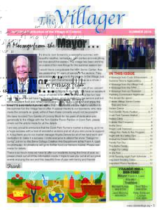 An Official Publication of the Village of Colonie  A Message from the SUMMER 2016