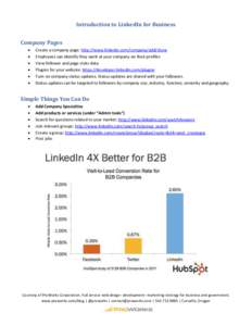 Introduction to LinkedIn for Business Company Pages    