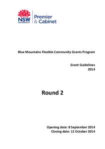 Blue Mountains Flexible Community Grants Program  Grant Guidelines[removed]Round 2