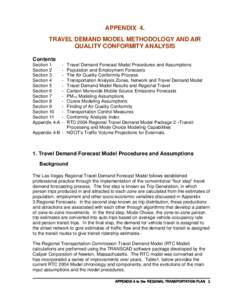 APPENDIX 4. TRAVEL DEMAND MODEL METHODOLOGY AND AIR QUALITY CONFORMITY ANALYSIS Contents Section 1 Section 2