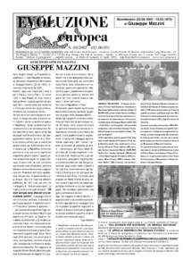 Bicentenario[removed][removed]di Giuseppe Mazzini N[removed][removed]PERIODICO per il CITTADINO EUROPEO edito dal Centro Studi Europeo - Cremona, Casella Postale 99 direttore responsabile Luigi Bisicchia - 