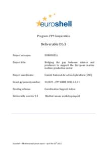 Program: FP7 Cooperation  Deliverable D5.3 Project acronym:  EUROSHELL