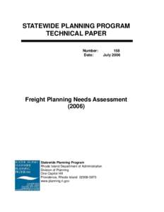 STATEWIDE PLANNING PROGRAM TECHNICAL PAPER Number: Date:  158