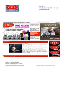 ODS RADIO Radio locale grand public + site web 10 décembre 2014 