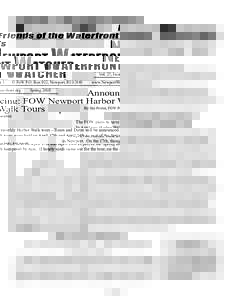 Friends of the Waterfront’s  NEWPORT WATERFRONT WATCHER Vol. 27, Issue 1  © FoW P.O. Box 932, Newport, RI 02840