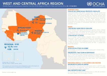 23 – 31 Oct[removed]BURKINA FASO 3 KILLED AS LARGE-SCALE PROTESTS ESCALATE  NIGER