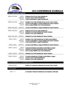 2014 CONFERENCE SCHEDULE 2014 CONFERENCE SHOOTS MARCH 15, 2014 NORTH: CENTRAL: