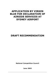 Competition law / Orlando International Airport / Virgin Australia / Transport / Airport / Australian Competition and Consumer Commission / National Competition Policy / Florida / Pennsylvania / Australia / Competition and Consumer Act