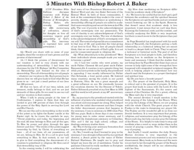 5 Minutes With Bishop Robert J. Baker (CUF President Mike Sullivan discusses vocations with Bishop Robert J. Baker of the