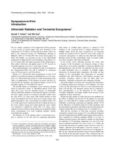 Photochemistry and Photobiology, 2004, 79(5):  379–381 Symposium-in-Print Introduction