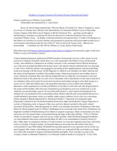 Southern Campaign American Revolution Pension Statements & Rosters Pension Application of William Camp R13001 Transcribed and annotated by C. Leon Harris Know all men by these presents that I Thomas Moore of Norfolk City