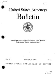 United States Attorneys  Bulletin Published