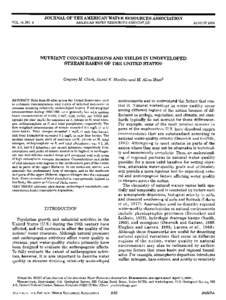 NUTRIENT CONCENTRATIONS AND YIELDS IN UNDEVELOPED STREAM BASINS OF THE UNITED STATES1