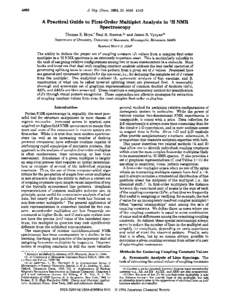 4096  J. O r g . C h e m,59, A Practical Guide to First-OrderMultiplet Analysis in lH NMR Spectroscopy