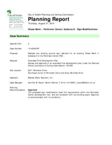 City of Dublin Planning and Zoning Commission Land Use and Long Range Planning 5800 Shier Rings Road Dublin, Ohio[removed]