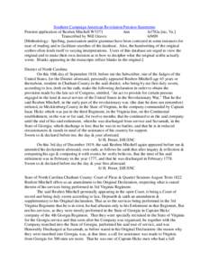 Southern Campaign American Revolution Pension Statements Pension application of Reuben Mitchell W5373 Ann fn75Ga.[sic, Va.] Transcribed by Will Graves[removed]