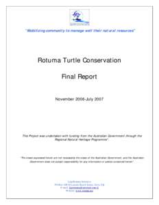 Microsoft Word - Turtle Conservation_June 07 Report.doc