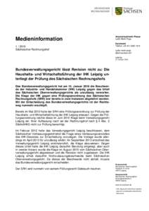 MedieninformationSächsischer Rechnungshof Ansprechpartnerin Presse Lydia-Marie Popp