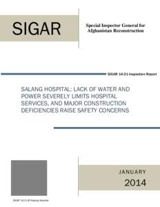 Salang District / Earthquake engineering / Special Inspector General for Afghanistan Reconstruction / Provincial Reconstruction Team / Punch list / Unreinforced masonry building / Civil engineering / Construction / Engineering