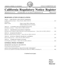 California Regulatory Notice Register 2015, Volume No. 12-Z
