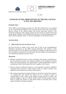 Summary of the 3rd meeting of the SEPA Council, 11 May 2011