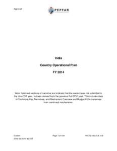 Approved  India Country Operational Plan FY 2014