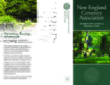 New England Cemetery Association P.O. Box 227 Milford, CTNetworking, Meetings, Advancement