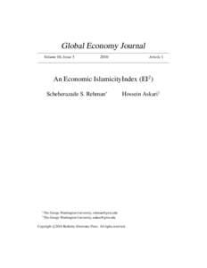 Global Economy Journal Volume 10, Issue[removed]Article 1