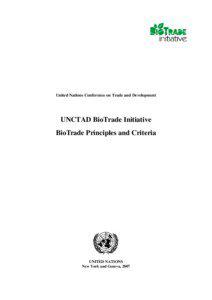United Nations Conference on Trade and Development  UNCTAD BioTrade Initiative