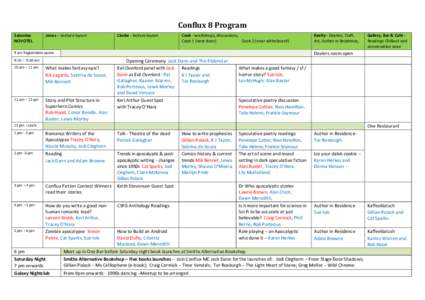 Conflux 8 Program Saturday NOVOTEL Jones – Lecture layout