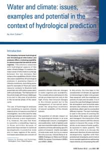 Water and climate: issues, examples and potential in the context of hydrological prediction by Ann Calver*  Introduction