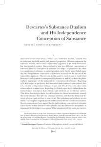 descartes’s conception of substance  69 Descartes’s Substance Dualism and His Independence