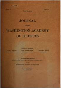 Journal of the Washington Academy of Sciences