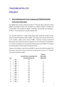 THAICOM SATELLITE PROJECT 1. General Background of the Company and THAICOM Satellite