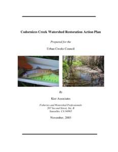 Codornices Creek Watershed Restoration Action Plan