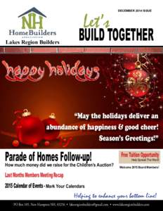 Let’s  Lakes Region Builders DECEMBER 2014 ISSUE
