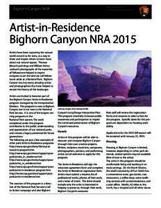 Bighorn Canyon NRA  National Park Service U.S. Department of the Interior  Artist-in-Residence