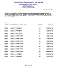 United States Department of the Interior MINERALS MANAGEMENT SERVICE Gulf of Mexico OCS Region 1201 Elmwood Park Boulevard New Orleans, Louisiana[removed]