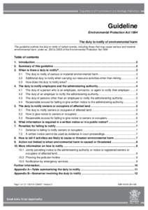 The duty to notify of environmental harm EM467