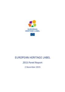 European Heritage Label - Panel Report 2015