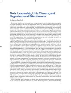 Leadership studies / Politics / Political philosophy / Social psychology / Toxic leader / Toxic workplace / Toxicity / Jean Lipman-Blumen / Substitutes for Leadership Theory / Management / Strategic management / Leadership
