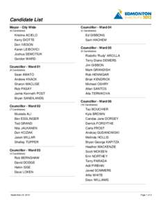 Edmonton municipal election / Ontario municipal elections